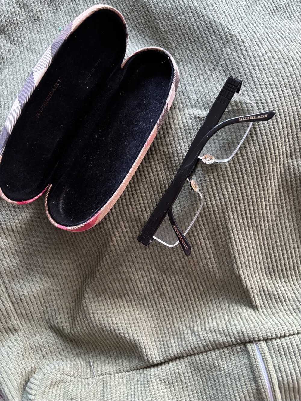 Authentic Burberry Black Rectangular Eyeglass Frames